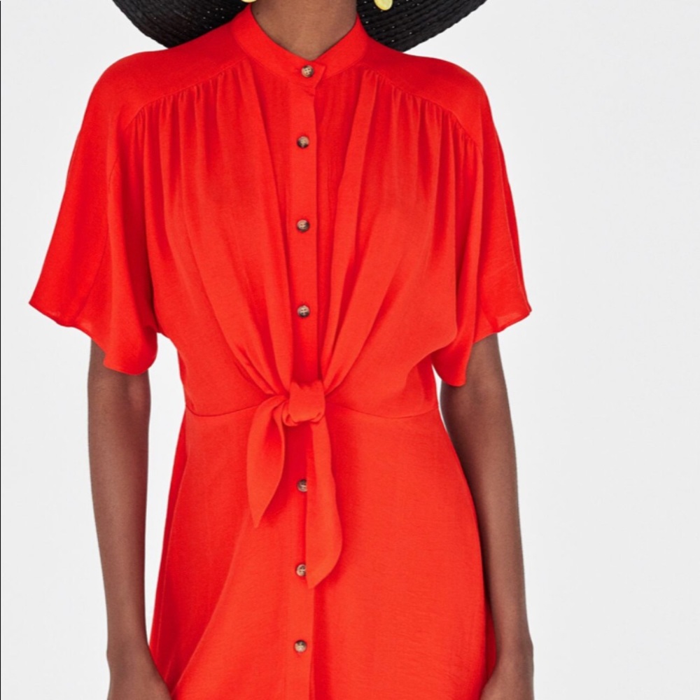 Zara Red Knotted Dress